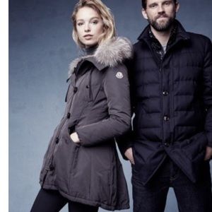 Moncler Arriette Fur-Trim Puffer Coat Size 2 (Med)